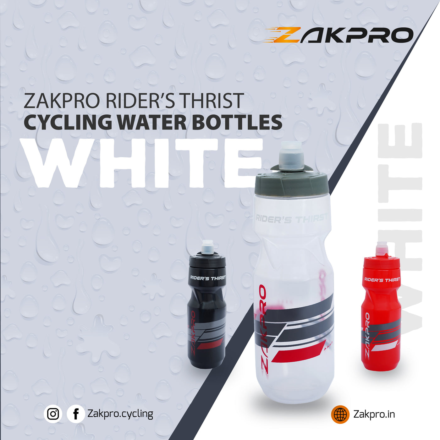 ZAKPRO Rider's Thirst Cycling Sports Water Bottles - Cyclop.in