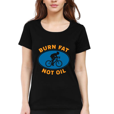 Swag Swami Women's  Burn Fat Not Oil T-Shirt - Cyclop.in