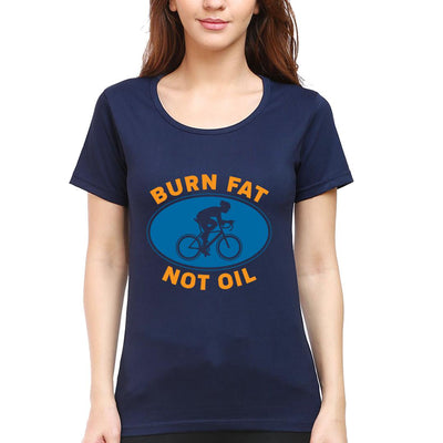 Swag Swami Women's  Burn Fat Not Oil T-Shirt - Cyclop.in