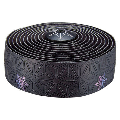 Supacaz Super Sticky Kush Galaxy Bar Tape - Oil Slick Print with Ano Black Plugs - Cyclop.in