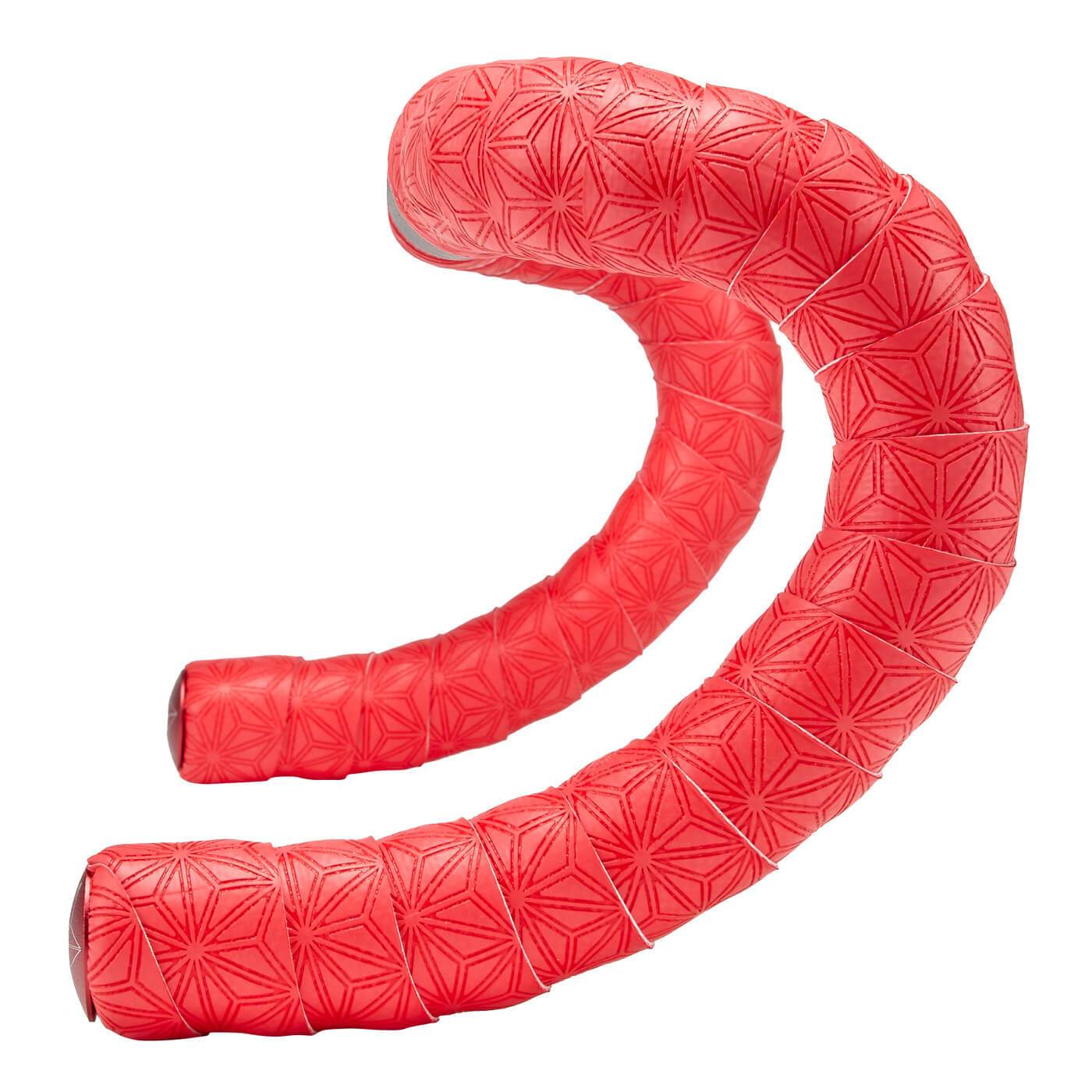 Supacaz Super Sticky Kush Silicone Gel Bar Tape - Red with Ano Red Plugs and Silicone Gel - Cyclop.in