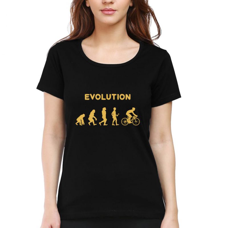 Swag Swami Women's  Evolution of Cycling  T-Shirt - Cyclop.in