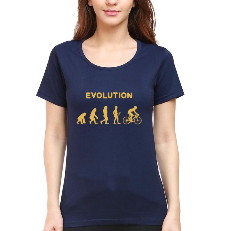 Swag Swami Women's  Evolution of Cycling  T-Shirt - Cyclop.in