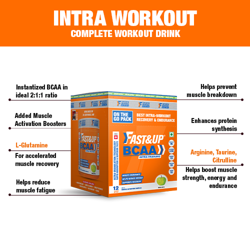 Fast&Up BCAA - Intra Workout Recovery - Pack of 12 Sachets - Cyclop.in