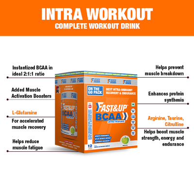 Fast&Up BCAA - Intra Workout Recovery - Pack of 12 Sachets - Cyclop.in