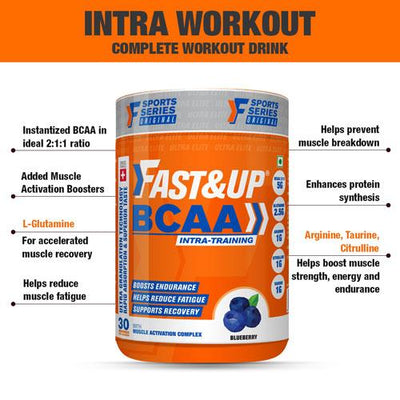 Fast&Up BCAA - Jar of 30 servings - Blueberry flavour - Cyclop.in