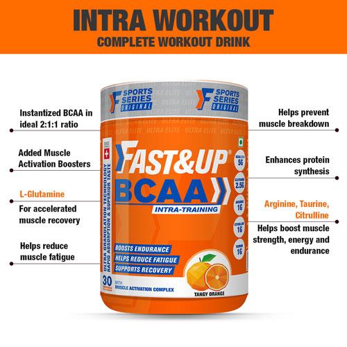 Fast&Up BCAA - Jar of 30 servings - Orange Flavour - Cyclop.in