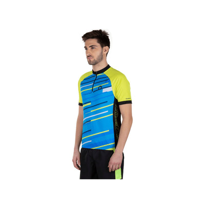 Firefox Half Sleeve Cycling Jersey - Blue/Neon Green - Cyclop.in