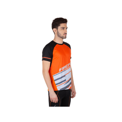 Firefox Quick Dry Poly T Shirt - Orange/Black - Cyclop.in