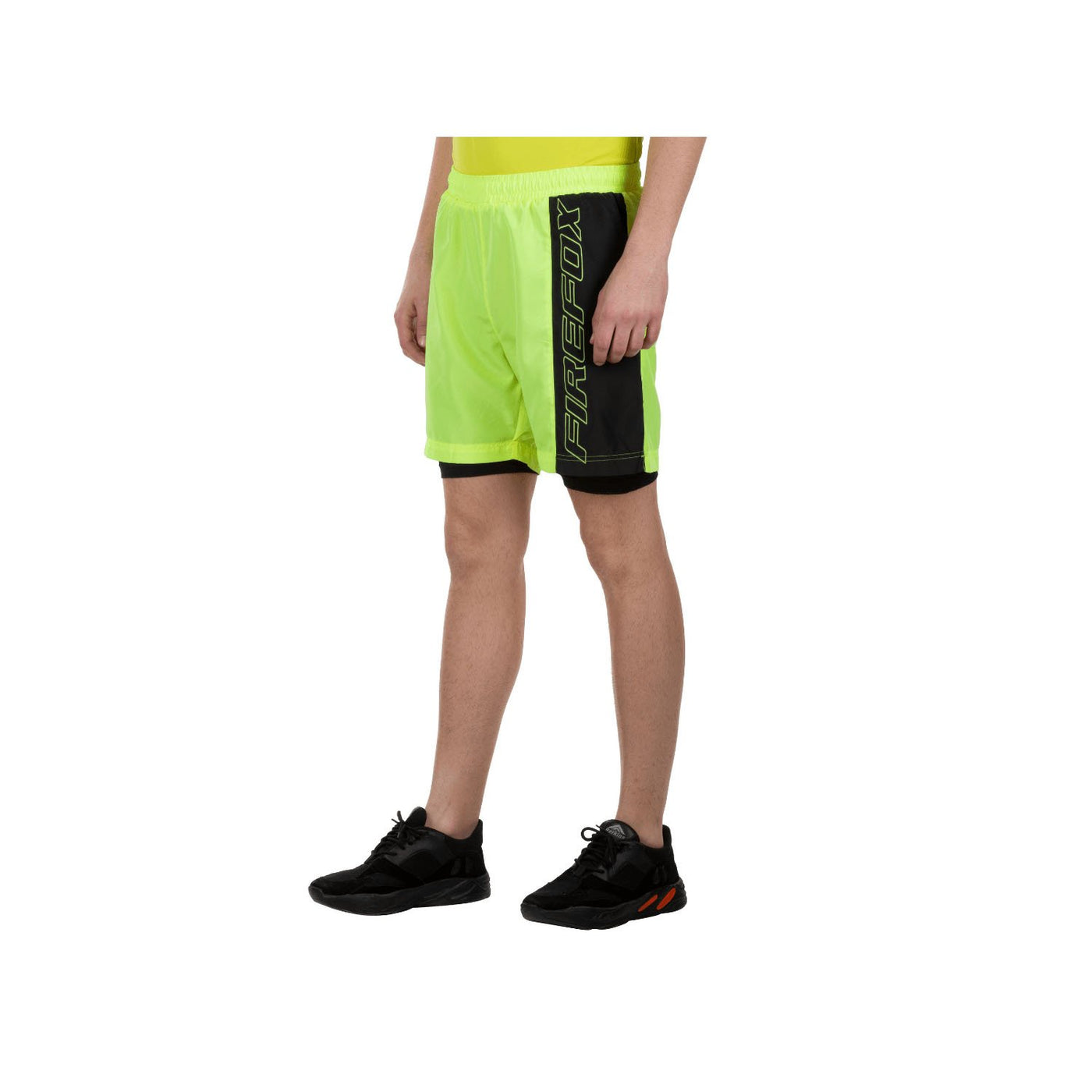 Firefox Mens Running Shorts - Lime/Black - Cyclop.in