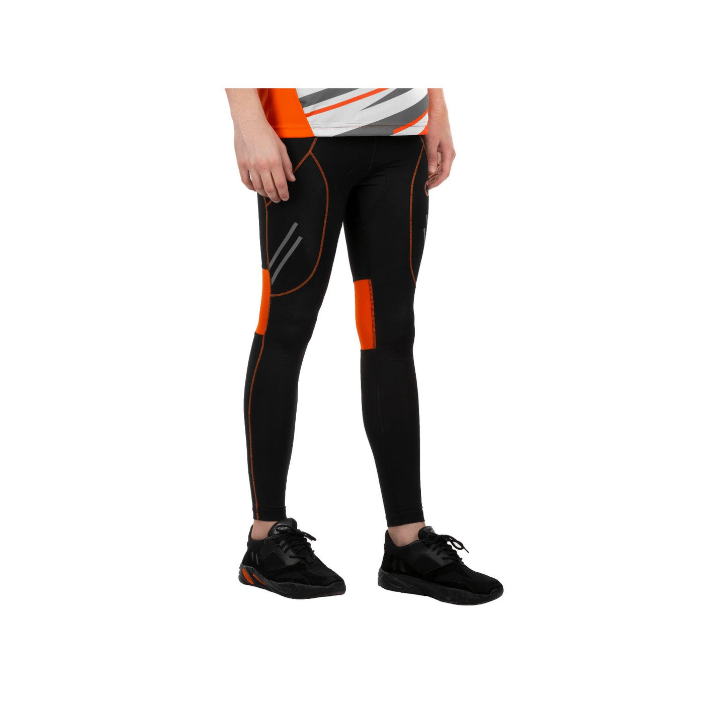 Firefox Full Length Leg Warmer - Black/Orange - Cyclop.in