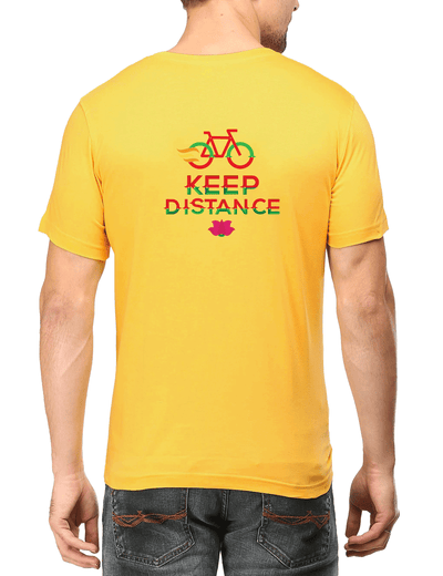 Cyclop Keep Distance Cycling T-Shirt - Yellow - Cyclop.in