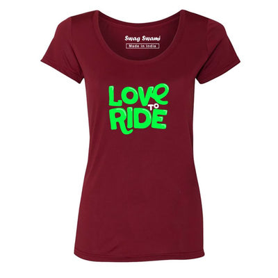 Swag Swami Women's  Love To Ride T-Shirt - Cyclop.in