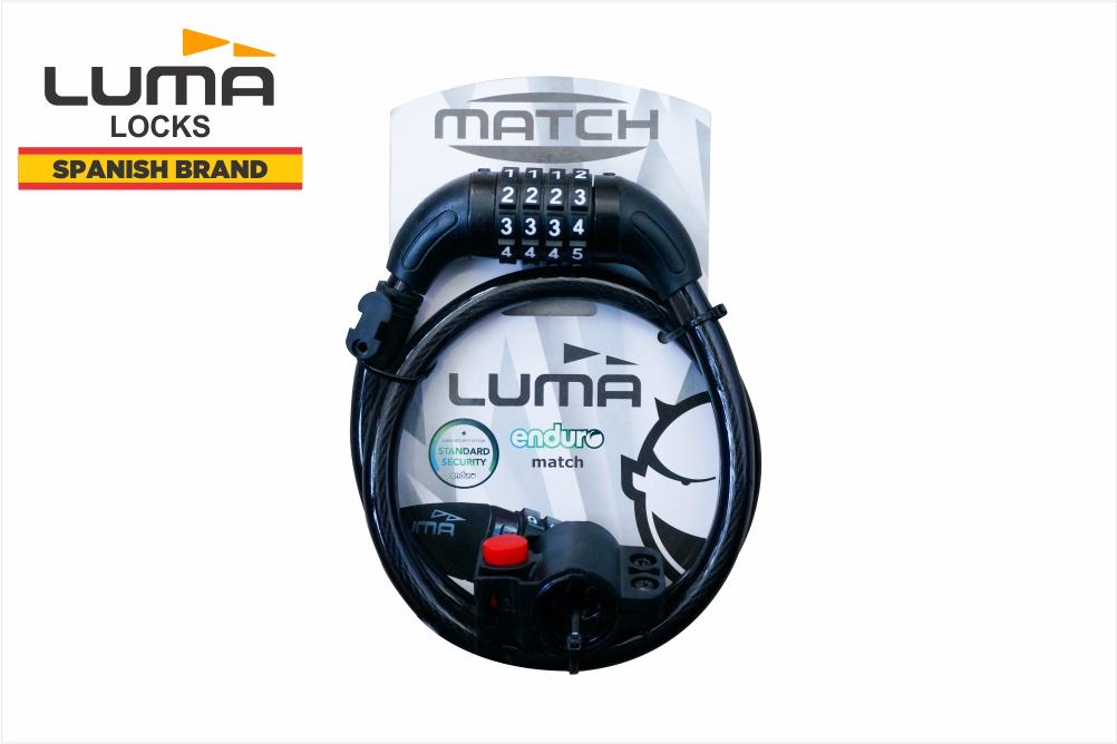 Luma Enduro Cable Match Cycle Lock 12mm x 80cm Black - Cyclop.in