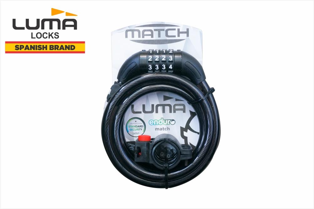 Luma Enduro Spiral Match Bike Lock 12mm x 185cm Black - Cyclop.in