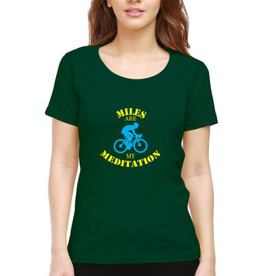 Swag Swami Women's  Miles Are My Meditation T-Shirt - Cyclop.in