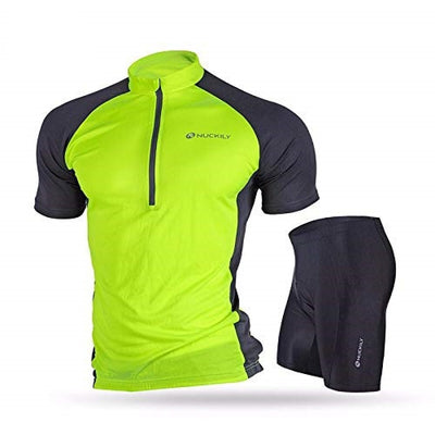 Nuckily NJ601 NS355 Half Jersey And Shorts Set - Green - Cyclop.in