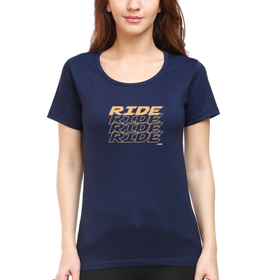 Cyclop Women's  Ride Ride Ride Cycling T-Shirt - Cyclop.in