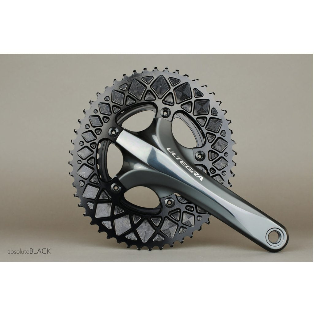 Absolute Oval Road CR 2X 110/5 No Sram-Black - Cyclop.in