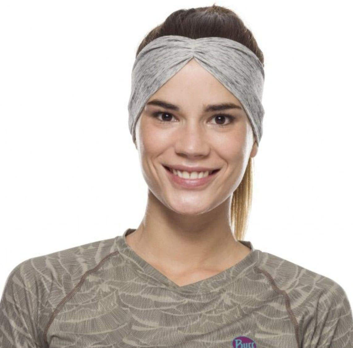 BUFF® CoolNet® UV+ Tapered Headband (Silver Grey Htr) - Cyclop.in