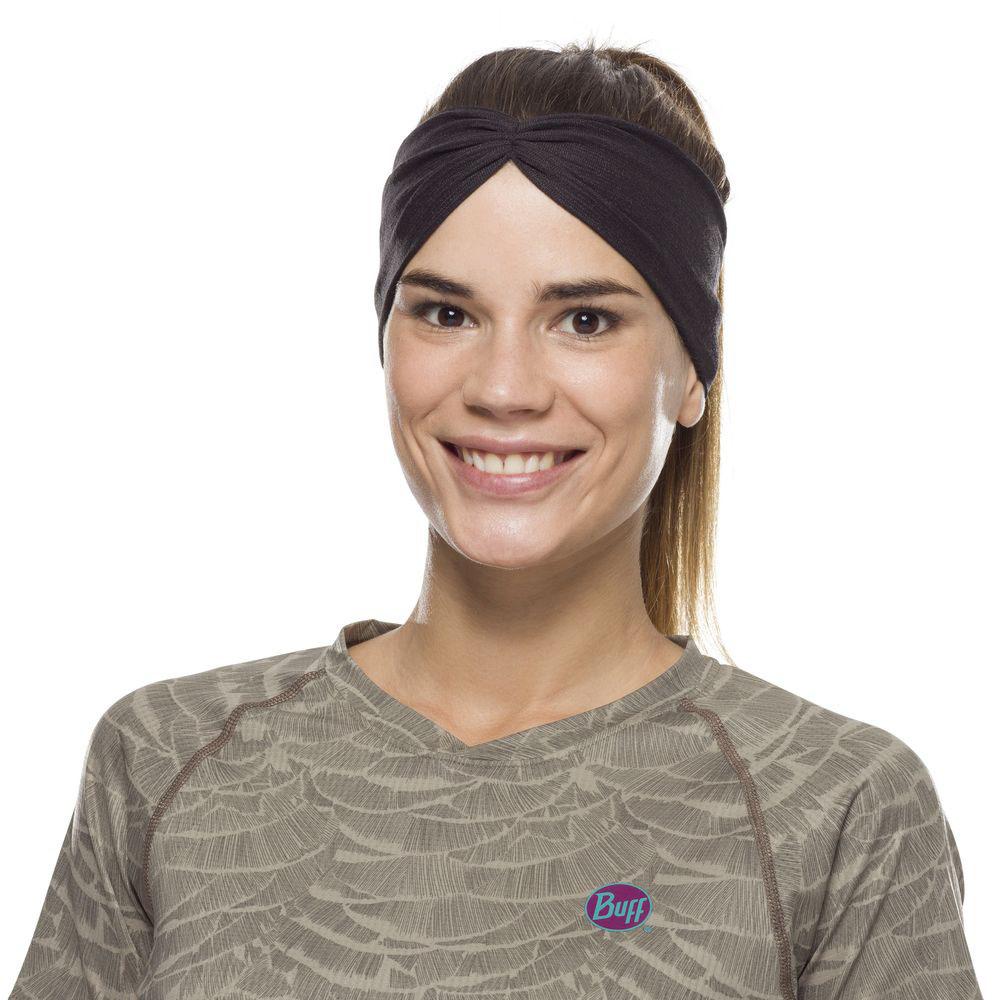 BUFF® CoolNet® UV+ Tapered Headband (Solid Black)