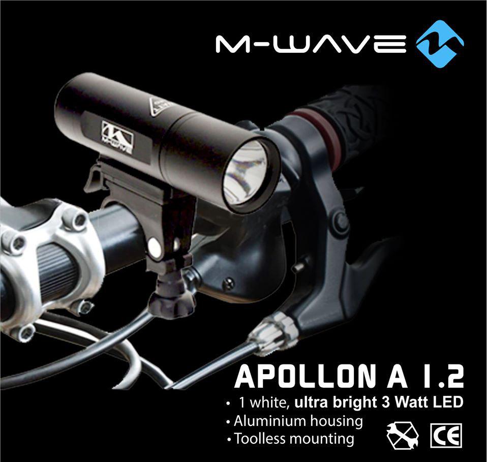 M-Wave Apollon A 1.2 3 Watt Front Light With Aluminium Housing 1 White Led - Black - Cyclop.in