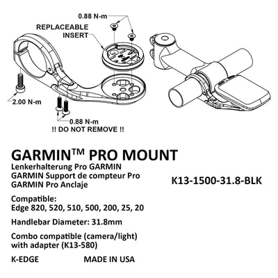 K-Edge Garmin Pro Mount (Black) - Cyclop.in