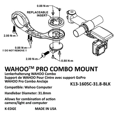 K-Edge Wahoo Element Bolt Pro Combo Mount (Black) - Cyclop.in