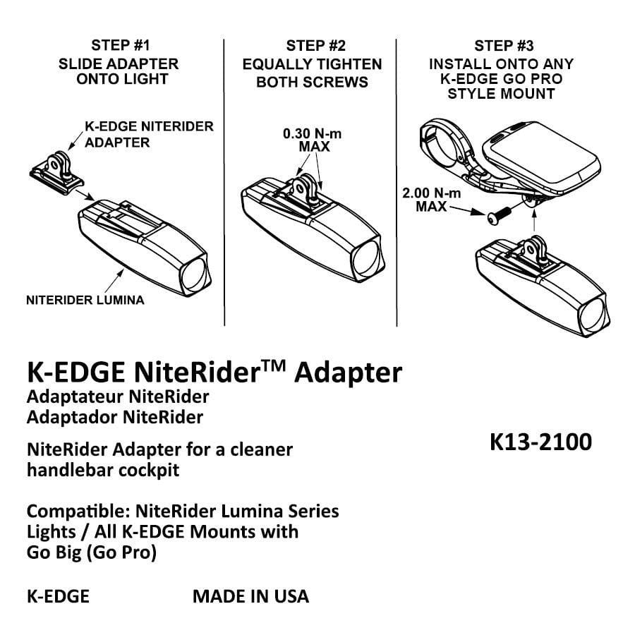 K-Edge Niterider Light Adapter - Cyclop.in